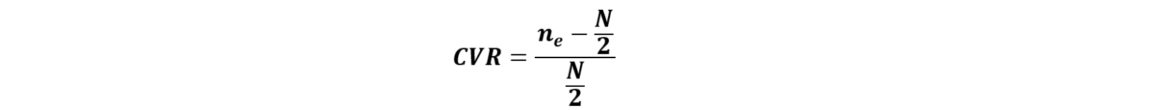 Content Validity Ratio Equation (CVR) Lawshe’s method.